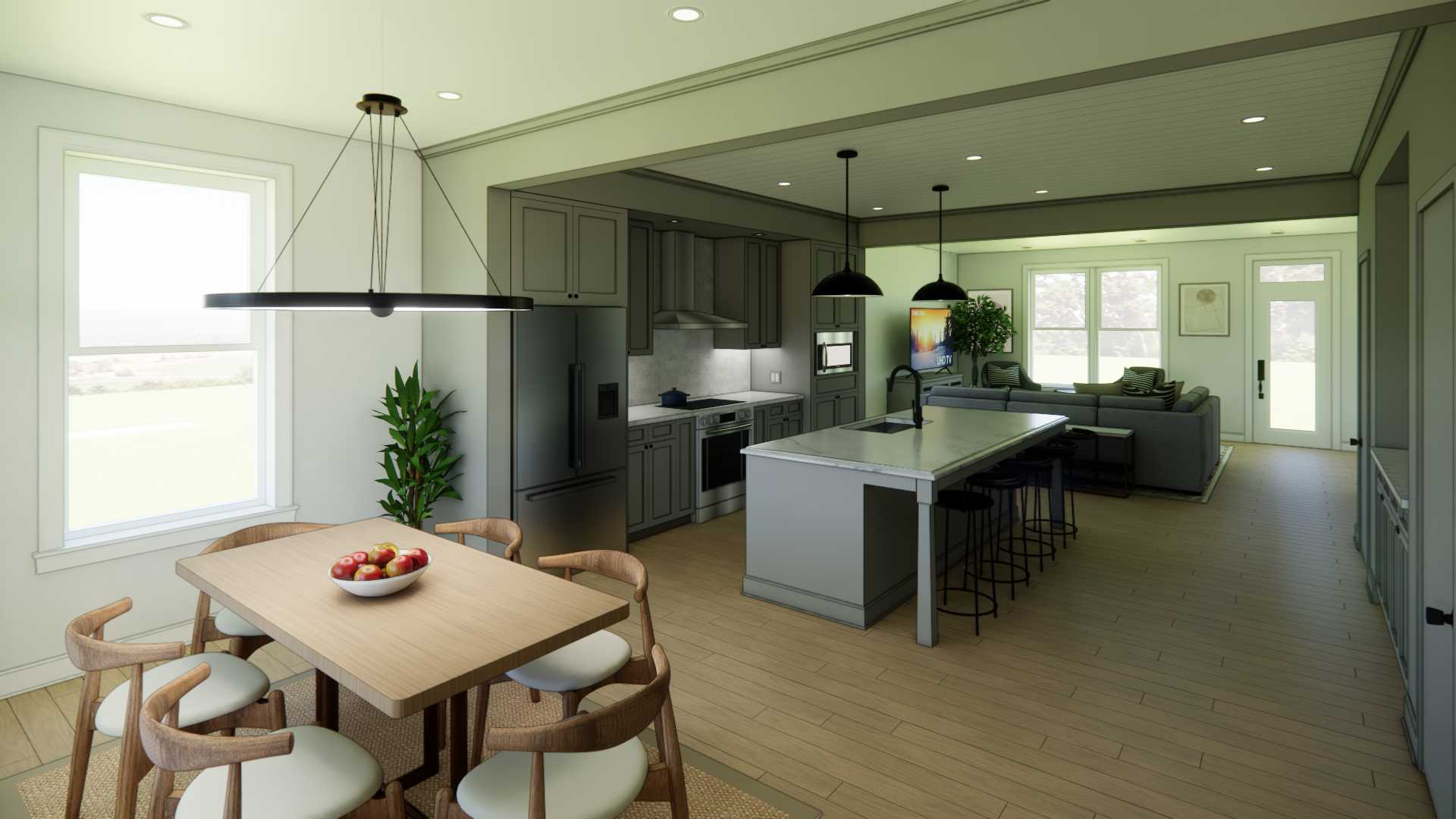 The Powell open-concept living space